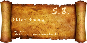 Stier Bodony névjegykártya